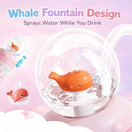 Whale Fountain – 710ml Stainless Steel Tumbler 🐳💦
