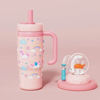 Whale Fountain – 710ml Stainless Steel Tumbler 🐳💦