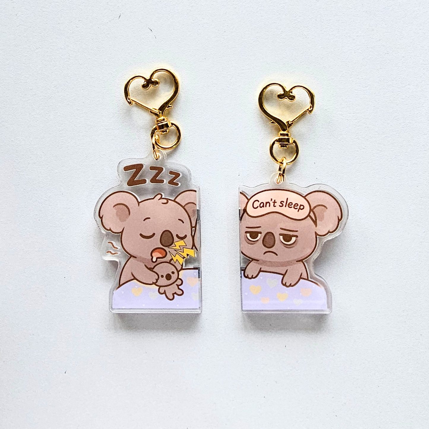 “Sleepy Chaos” – Magnetic Keychain Set – Couples & Best Friends 🧲💛