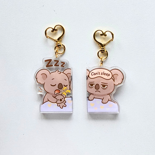 “Sleepy Chaos” – Magnetic Keychain Set – Couples & Best Friends 🧲💛