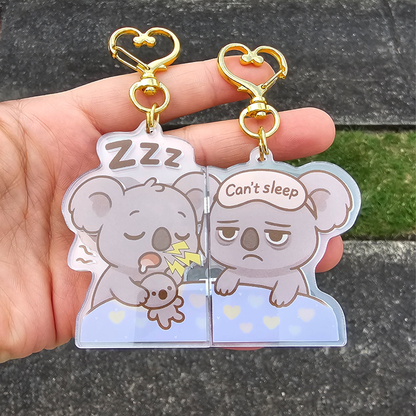 “Sleepy Chaos” – Magnetic Keychain Set – Couples & Best Friends 🧲💛