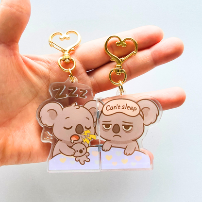 “Sleepy Chaos” – Magnetic Keychain Set – Couples & Best Friends 🧲💛